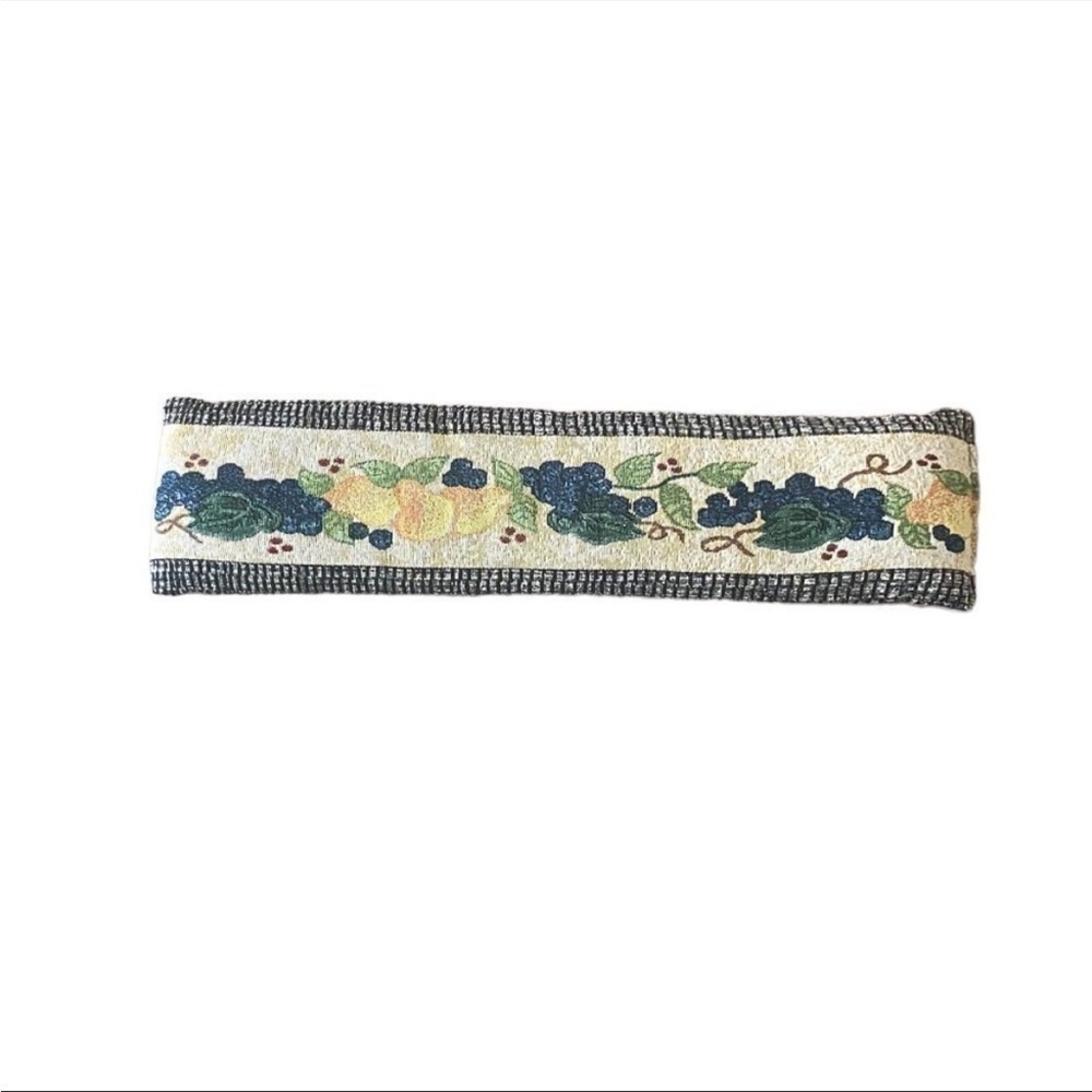 𝅺Vintage Handmade Fruit Stitched & Beaded Door Weight